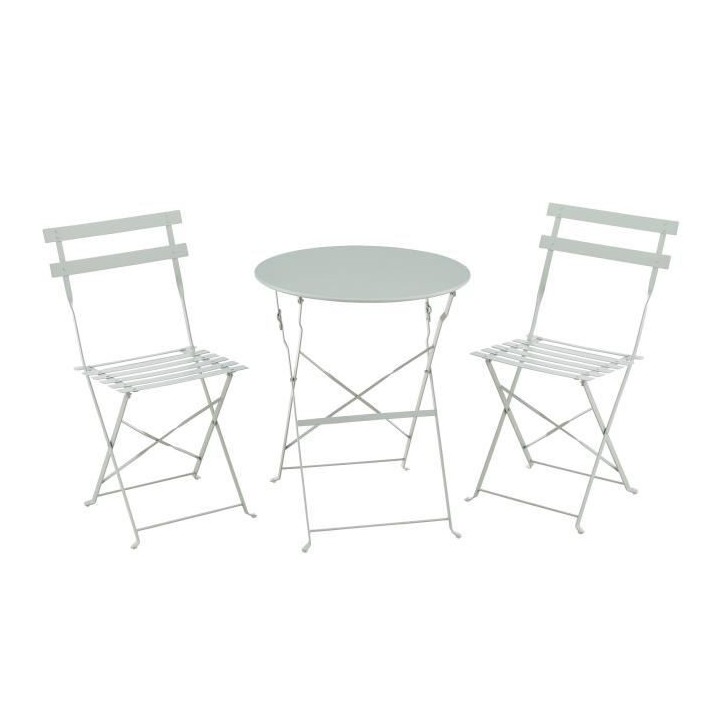 Set bistrot 2 personnes - Table ronde 60 cm avec 2 chaises - Acier the