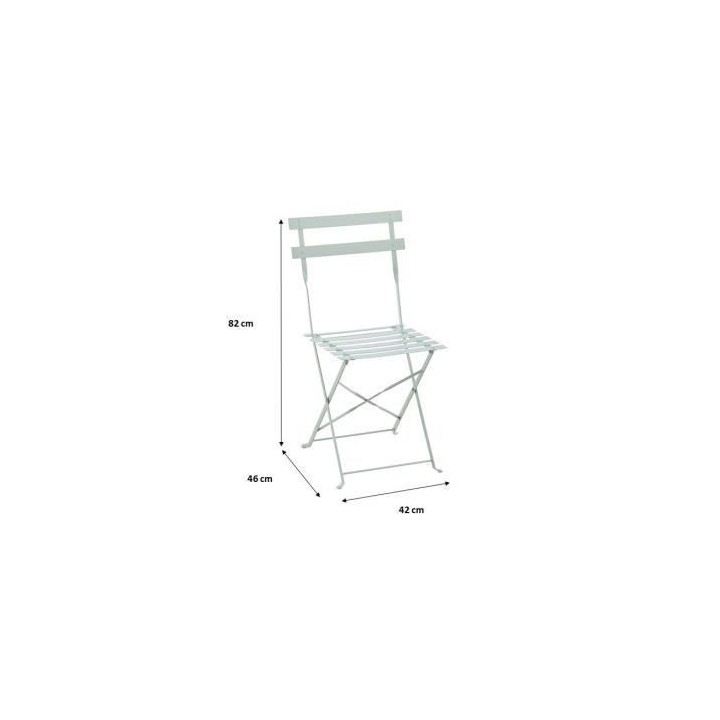 Set bistrot 2 personnes - Table ronde 60 cm avec 2 chaises - Acier the