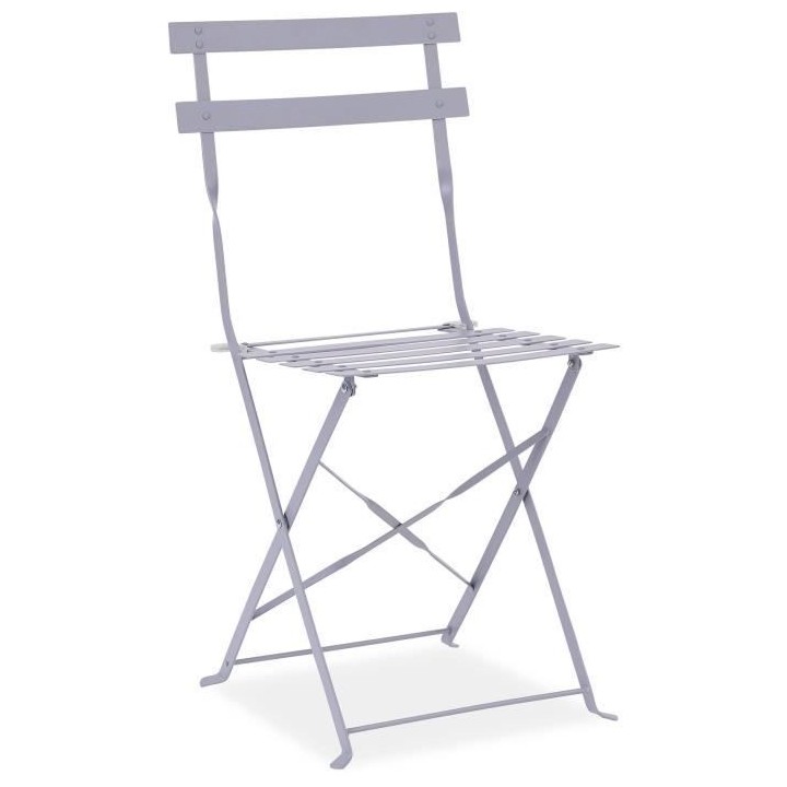 Set bistrot - Ensemble repas de jardin - Table pliante Diam.60 cm + 2