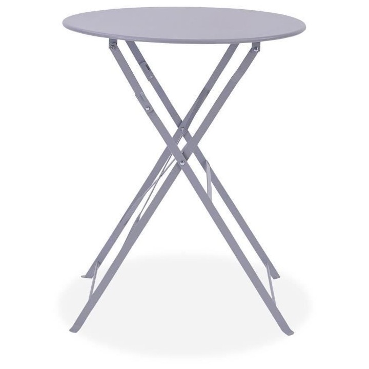 Set bistrot - Ensemble repas de jardin - Table pliante Diam.60 cm + 2