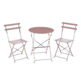 Set bistrot 2 personnes - Table ronde 60 cm avec 2 chaises - Acier the