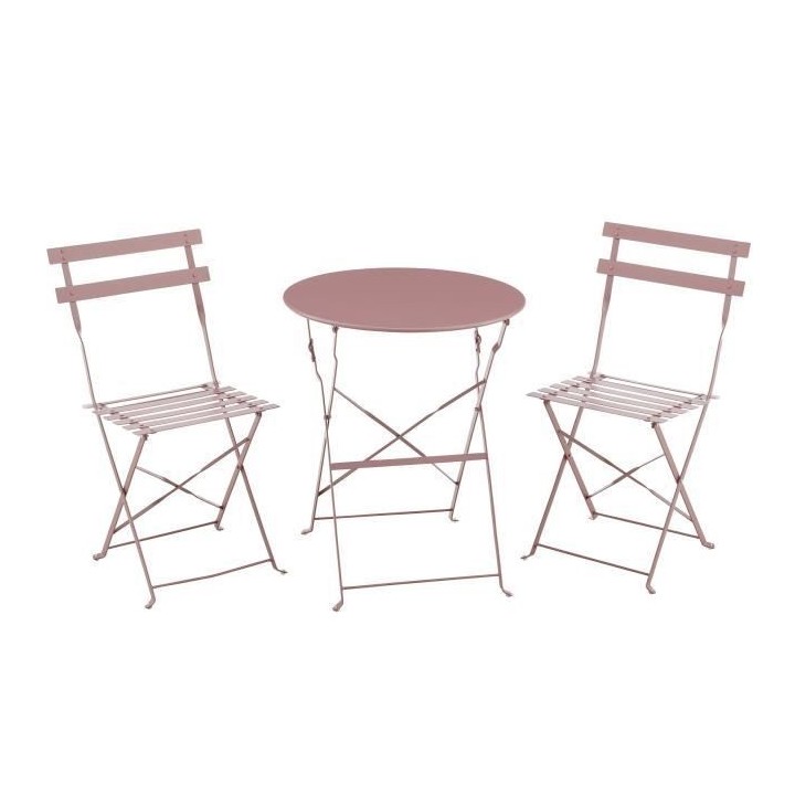 Set bistrot 2 personnes - Table ronde 60 cm avec 2 chaises - Acier the