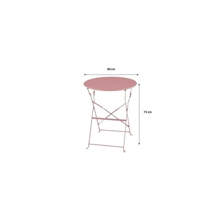 Set bistrot 2 personnes - Table ronde 60 cm avec 2 chaises - Acier the