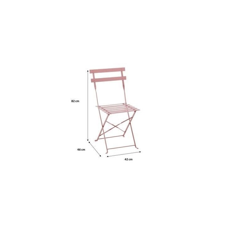 Set bistrot 2 personnes - Table ronde 60 cm avec 2 chaises - Acier the