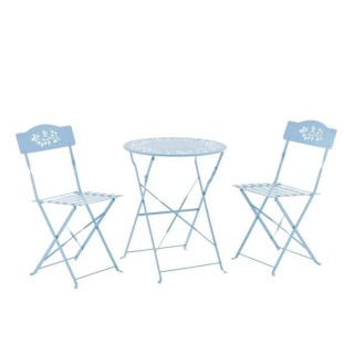 Ensemble de jardin bistrot 2 personnes - Table ronde motif 60 cm + 2 c