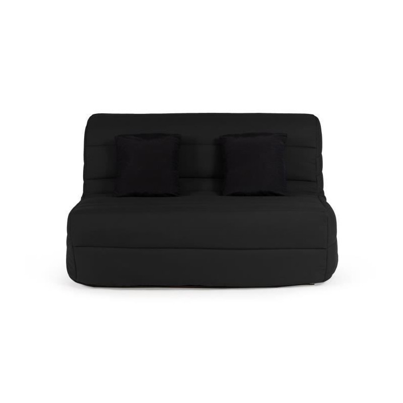 DUNLOPILLO Banquette BZ - Tissu Noir + 2 coussins noir - L 140 x P 99 x H 98 cmALICE