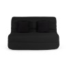 DUNLOPILLO Banquette BZ - Tissu Noir + 2 coussins noir - L 140 x P 99 x H 98 cmALICE