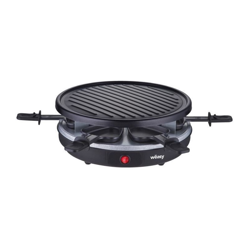 WEASY LUGA60 - Appareil a raclette et grill 4 personnes - 900W - Revetement anti-adhésif - 30x30cm - Plaque amovible