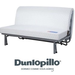 DUNLOPILLO Banquette BZ - Tissu Noir + 2 coussins noir - L 140 x P 99 x H 98 cmALICE