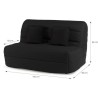 DUNLOPILLO Banquette BZ - Tissu Noir + 2 coussins noir - L 140 x P 99 x H 98 cmALICE