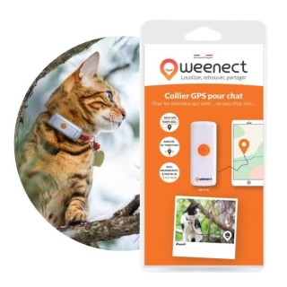 Collier GPS pour chat – Weenect Cats 2 - Suivi GPS en temps réel, S