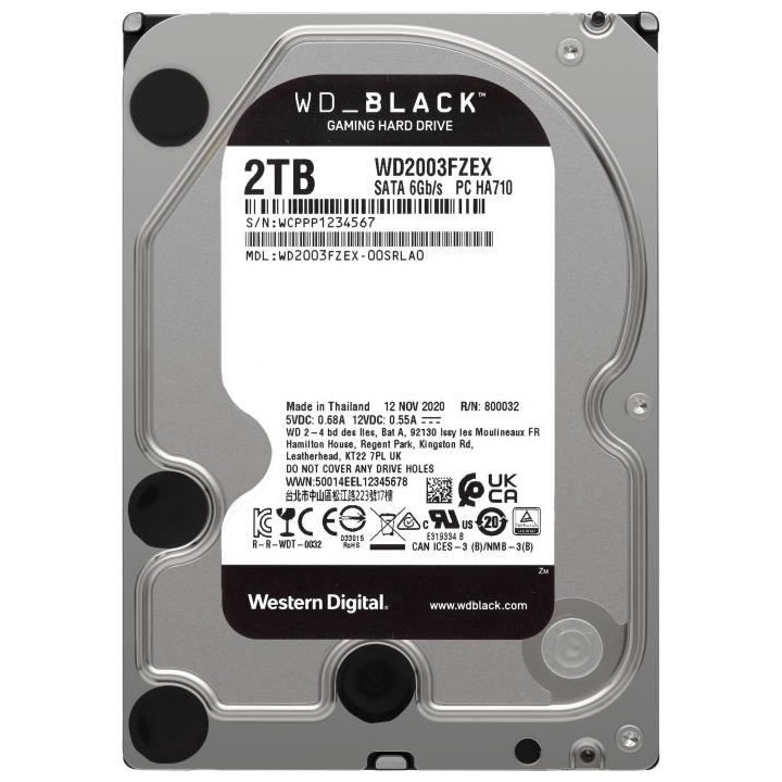 WD Black™ - Disque dur Interne Performance - 2To - 7 200 tr/min - 3.