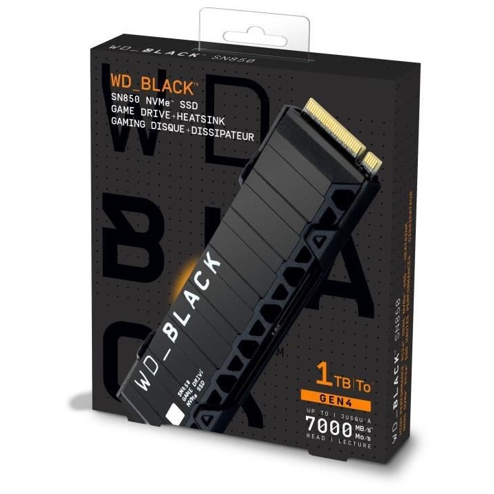 WD Black™- Disque SSD Interne RGB - SN850 - 1To - M.2 NVMe Dissipate