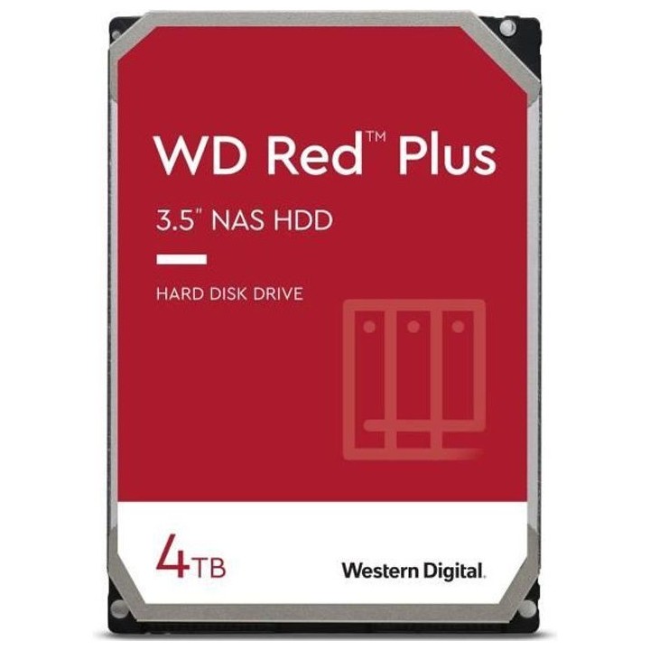 WD Red™ Plus - Disque dur Interne NAS - 4To - 5400 tr/min - 3.5 (WD4