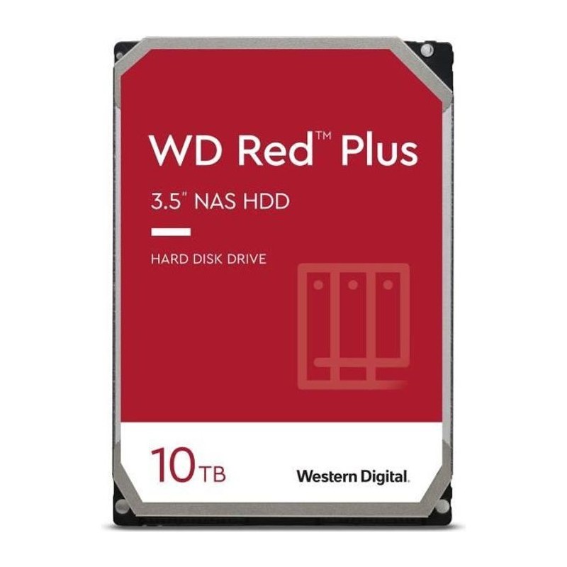 WD Red™ Plus - Disque dur Interne NAS - 10To - 7200 tr/min - 3.5 (WD101EFBX)