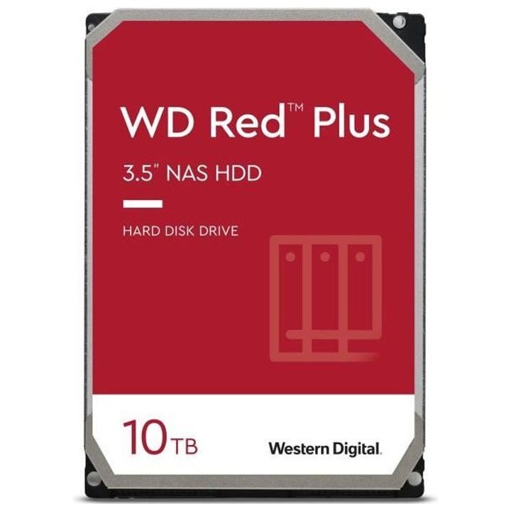 WD Red™ Plus - Disque dur Interne NAS - 10To - 7200 tr/min - 3.5 (WD