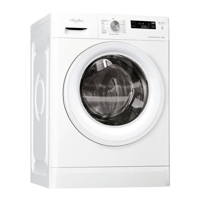 Lave-linge hublot WHIRLPOOL PFFS38248WFR FreshCare - 8 kg - Induction - 1200 trs/min - Blanc