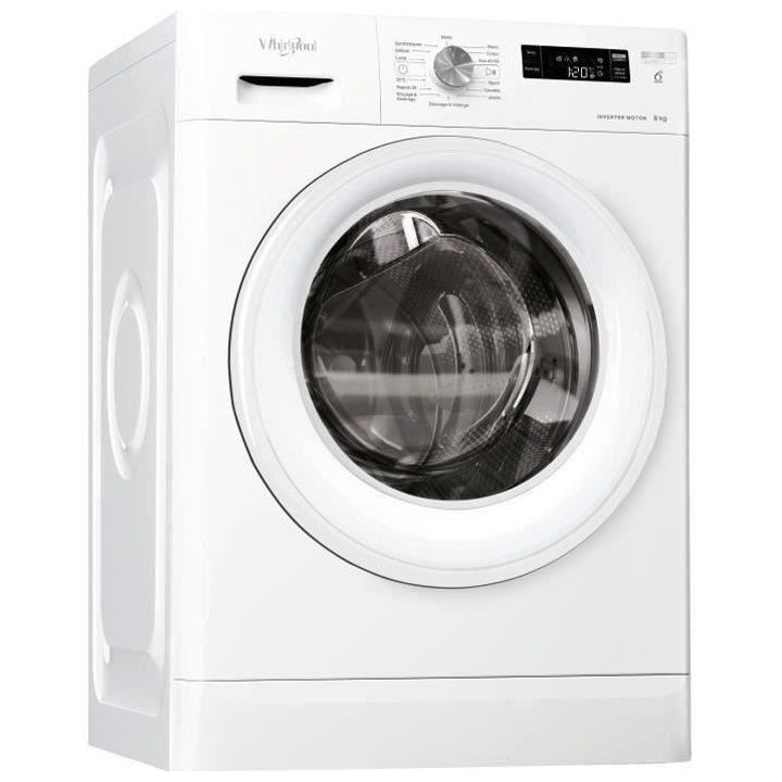 Lave-linge hublot WHIRLPOOL PFFS38248WFR FreshCare - 8 kg - Induction