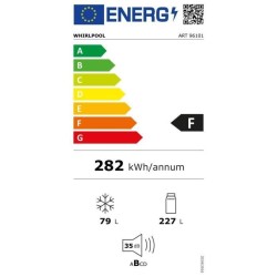 WHIRLPOOL ZRT1691 - Réfrigérateur combiné bas 306 L (227 + 79) - Froid brassé - L 58 x H 200