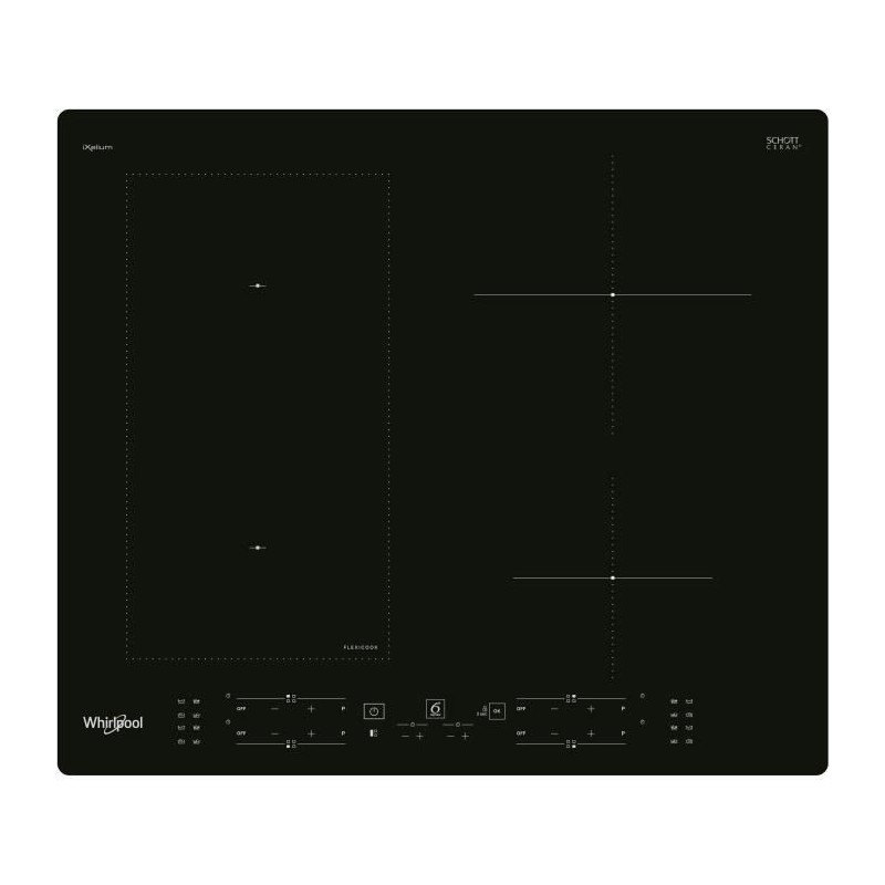 WHIRLPOOL WLB9560NE/IXL - Table de cuisson induction - 4 zones - 7200W total - L 59 cm x P 51 cm - Noir