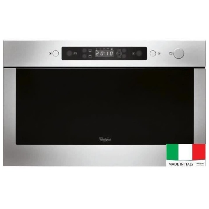 Micro-ondes encastrable - WHIRLPOOL AMW423IX - Gris - 22L - 37 cm x 18