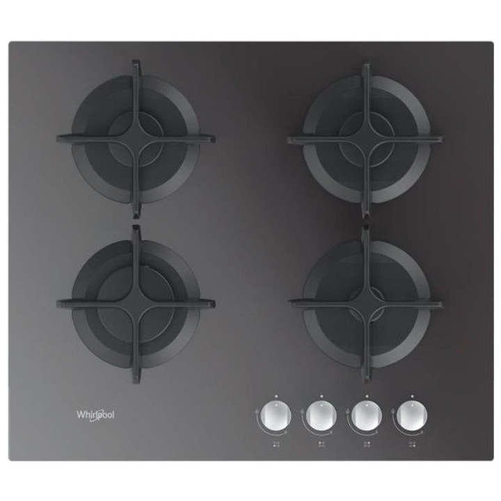WHIRLPOOL GOR616 MRFR - Table gaz verre miroir - 60 cm