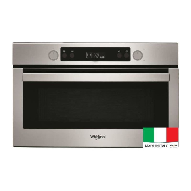 WHIRLPOOL AMW 784/IX - Micro ondes monofonction encastrable - Inox - 31 L - 1000 W - Fonction vapeur