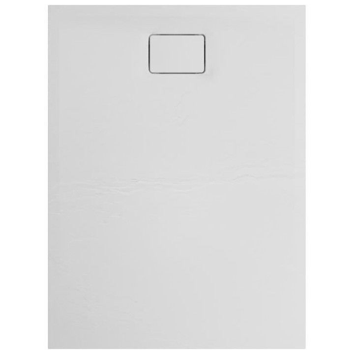 ALLIBERT Receveur de douche effet pierre Terreno - 120x90 cm - Blanc