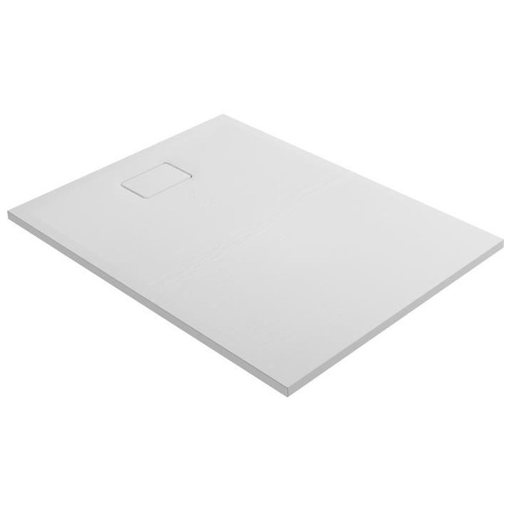 ALLIBERT Receveur de douche effet pierre Terreno - 120x90 cm - Blanc