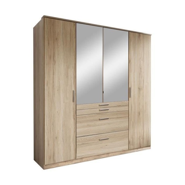 Armoire - Panneaux de particules - Aspect chene San Remo - 4 portes mi