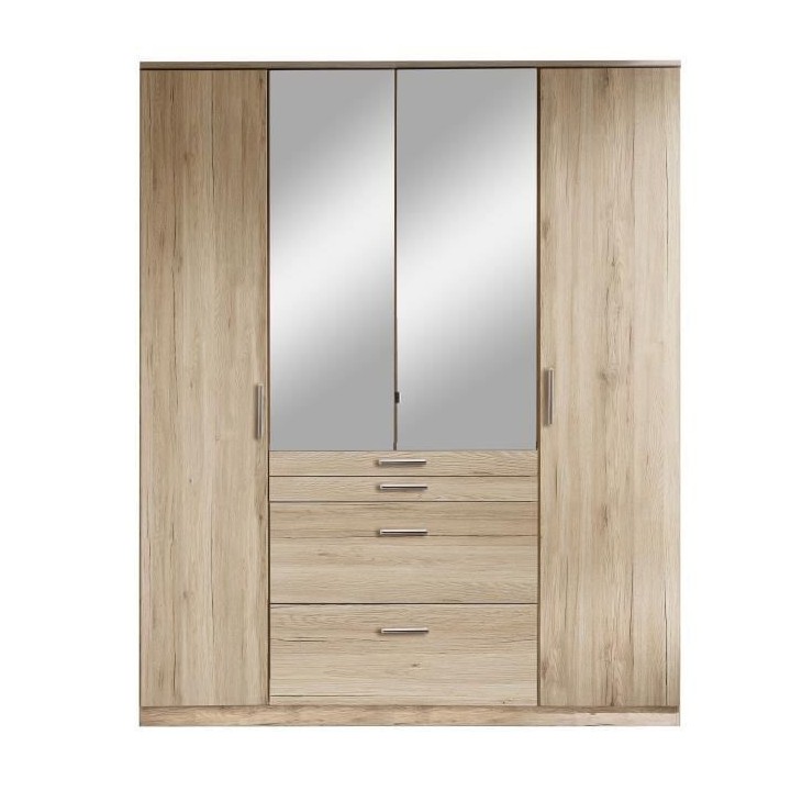 Armoire - Panneaux de particules - Aspect chene San Remo - 4 portes mi
