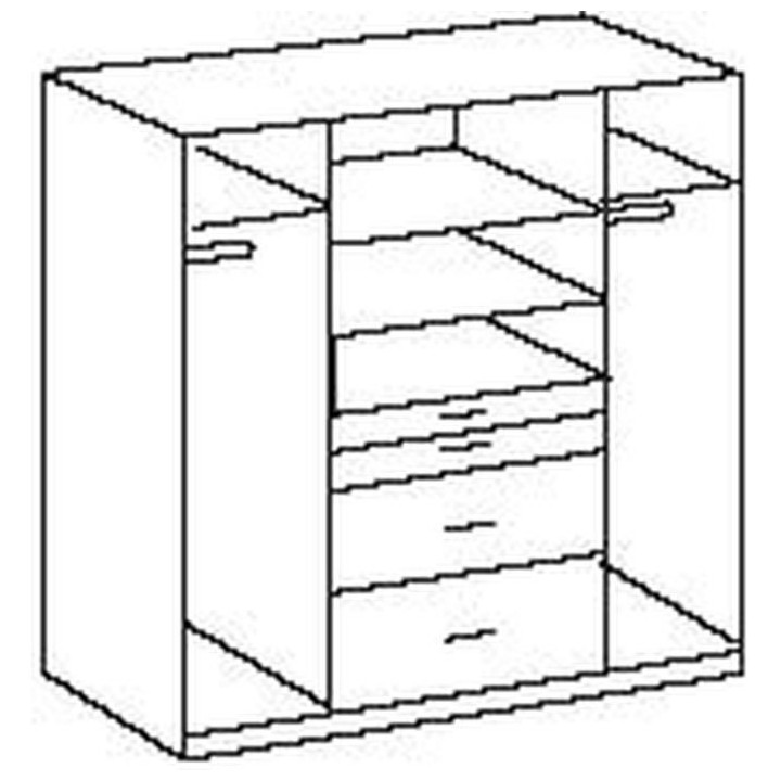 Armoire - Panneaux de particules - Aspect chene San Remo - 4 portes mi