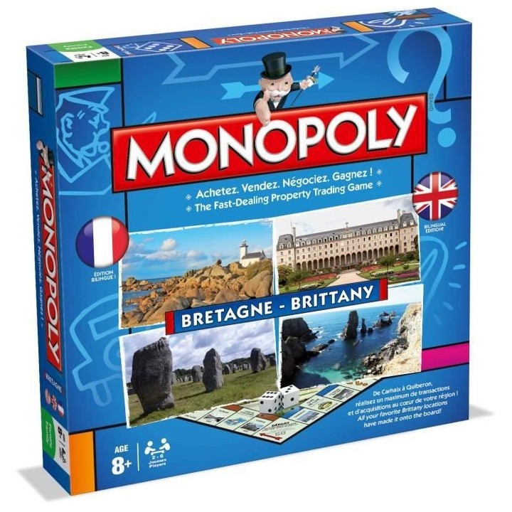 MONOPOLY - Bretagne - Jeu de société - Version bilingue français-an