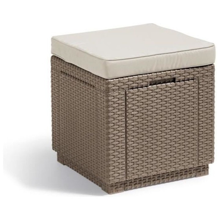 Allibert by KETER - Cube - Table pouf avec coussin - en résine - capp