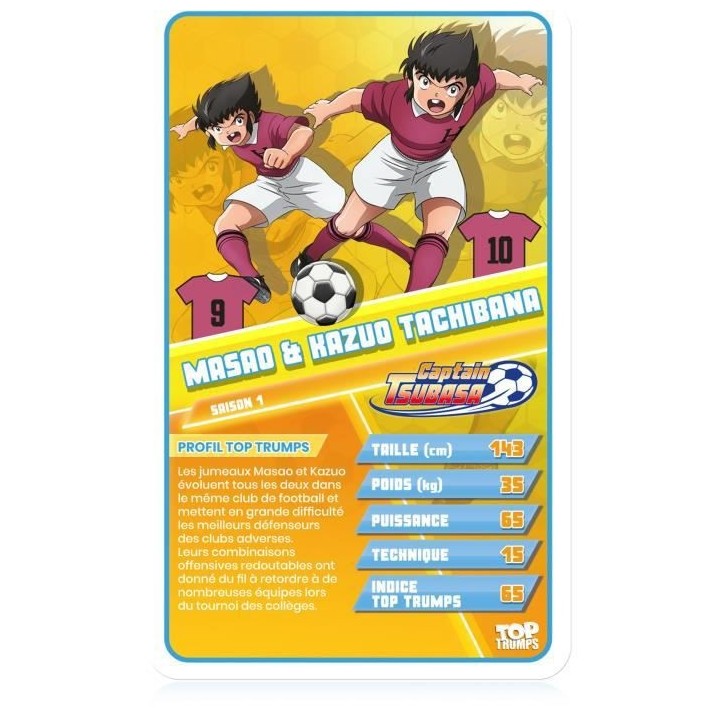 TOP TRUMPS CAPTAIN TSUBASA - Jeu de cartes