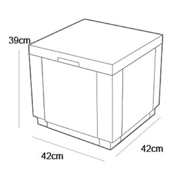 Allibert by KETER - Cube - Table pouf avec coussin - en résine - capp