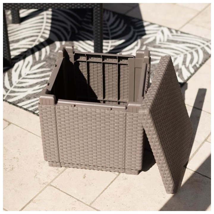 Allibert by KETER - Cube - Table pouf avec coussin - en résine - capp