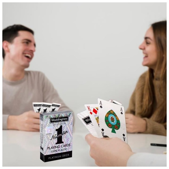 WINNING MOVES Jeu de 54 cartes Argent