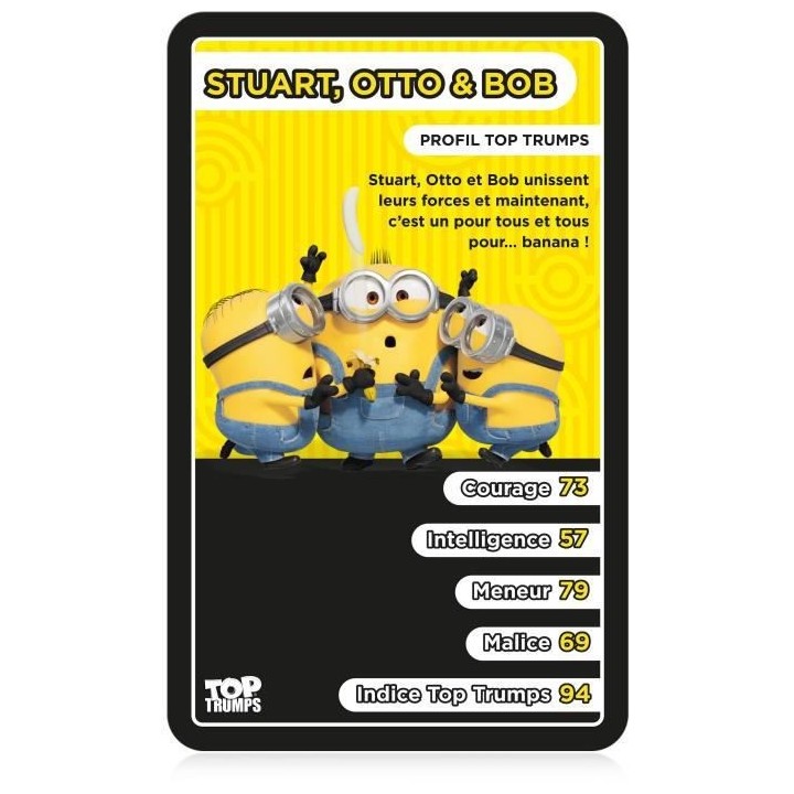 LES MINIONS 2 Jeu de cartes Top Trumps