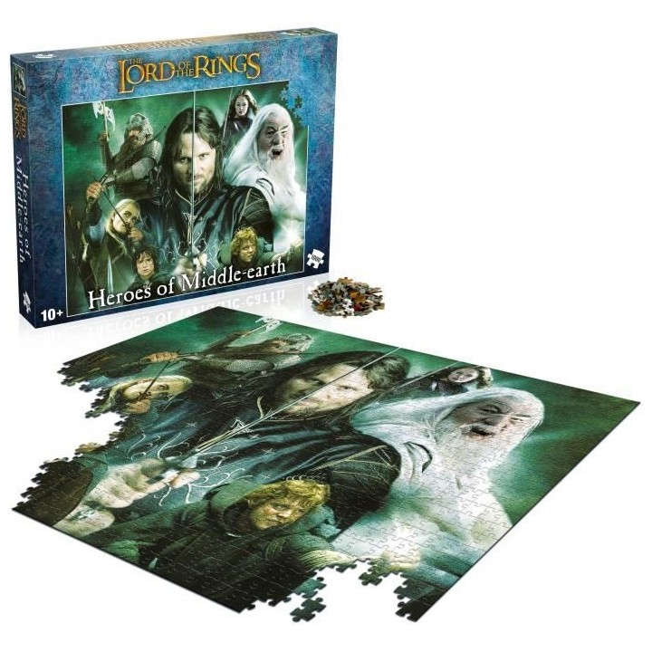 LE SEIGNEUR DES ANNEAUX Puzzle Les Héros de la Terre du Milieu 1000 p