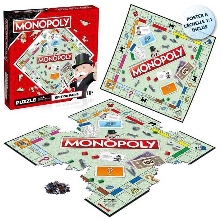 WINNING MOVES Puzzle Monopoly Classique Paris 1000 pieces