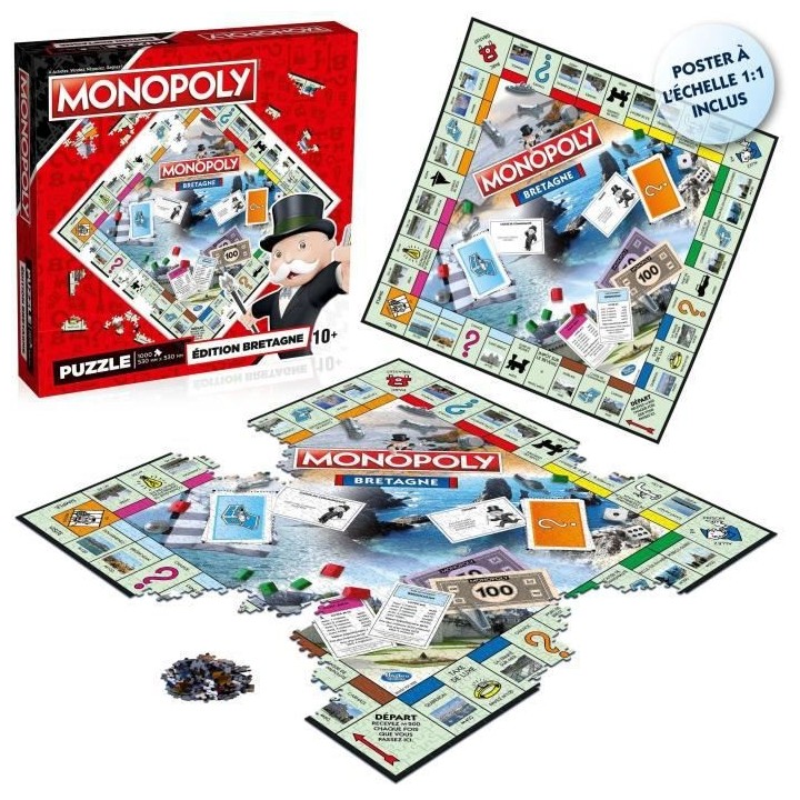 WINNING MOVES Puzzle Monopoly Bretagne 1000 pieces