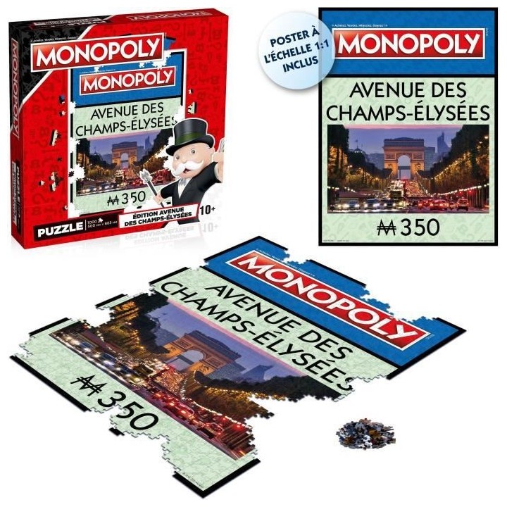 WINNING MOVES Puzzle Monopoly Avenue des Champs-Élysées 1000 pieces
