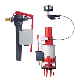 WIRQUIN Mécanisme double chasse a câble Easy Clic avec robinet flott