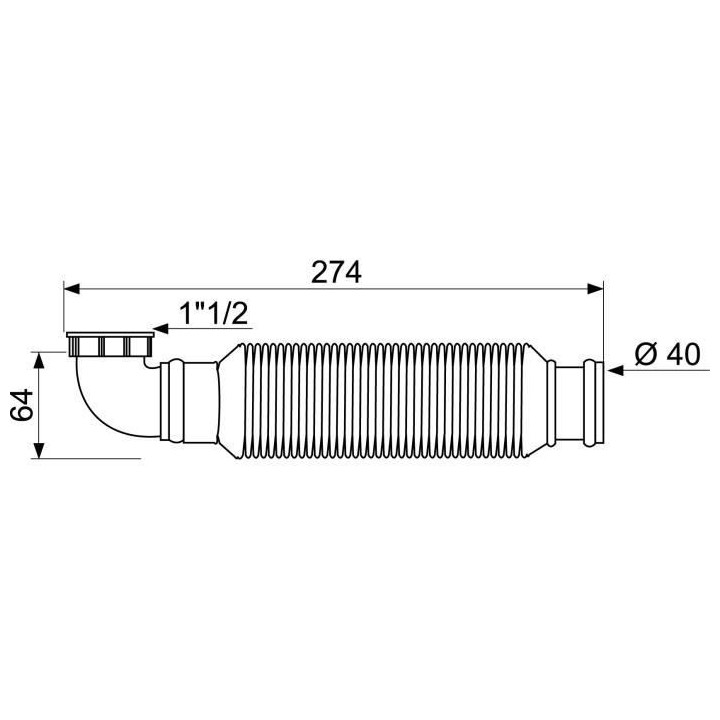 WIRQUIN Siphon extra-plat d'évier - Sans garde d'eau