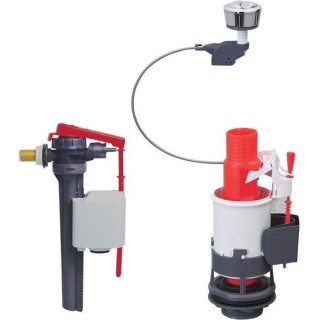 WIRQUIN Mécanisme de WC MW² double poussoirs a câble + Robinet flot