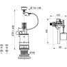 WIRQUIN Mécanisme de WC 3/6 laiton a câble + Robinet flotteur latéral Topy 3/8 laiton