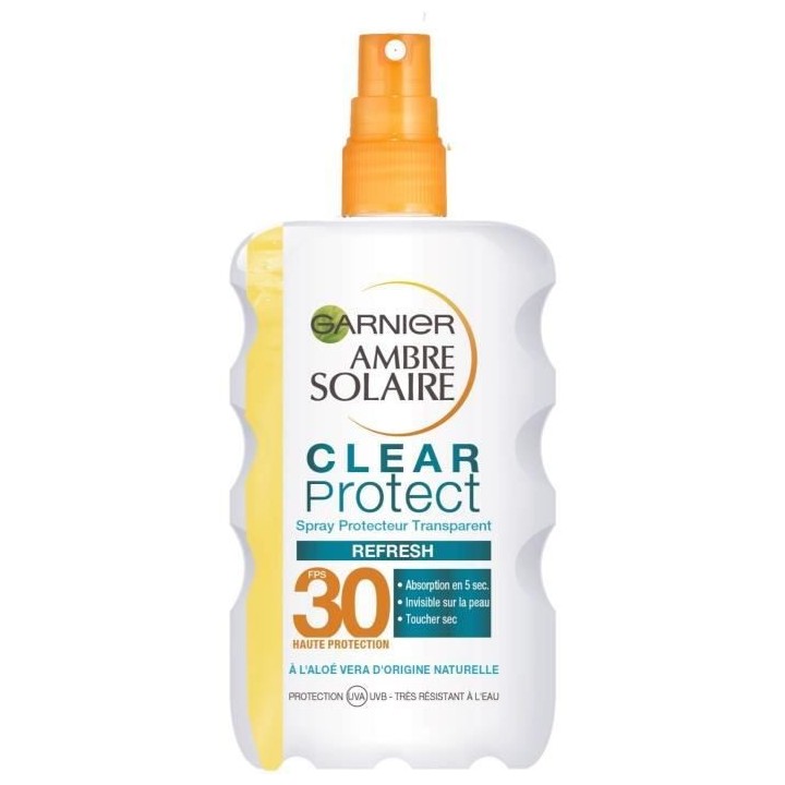 Spray Protecteur Clear Protect GARNIER Ambre Solaire FPS30 - 200 ml
