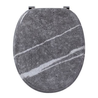 WIRQUIN Abattant Trendy Line Effet Marbre - Bois compresse - Charniere