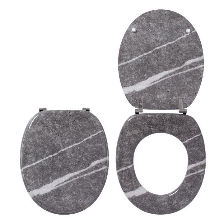 WIRQUIN Abattant Trendy Line Effet Marbre - Bois compresse - Charniere